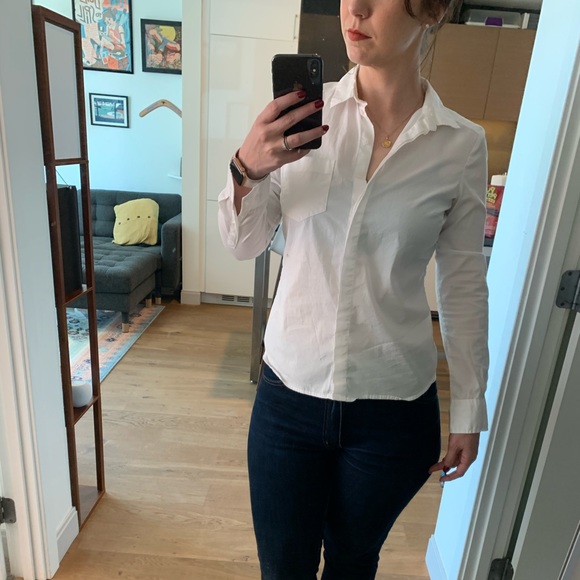 White H&M Fitted Button Down - Picture 2 of 5